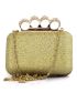 Mini Box Bag Rhinestone Decor Chain Glitter Glamorous For Party