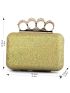 Mini Box Bag Rhinestone Decor Chain Glitter Glamorous For Party