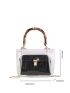 Flap Square Bag Chain Bamboo Joint Design Top Handle With Inner Pouch Clear PVC Fashionable
