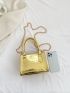 Mini Square Bag Geometric Embossed Metallic Funky