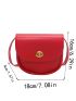 Mini Saddle Bag Twist Lock Flap Neon Red PU Funky