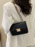 Small Square Bag Pleated Embossed Chain Strap