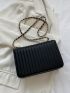 Small Square Bag Pleated Embossed Chain Strap