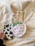 Mini Crochet Bag Strawberry Design Polyester Vacation