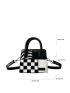 Mini Square Bag Geometric Pattern Double Handle PU Fashionable