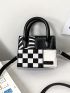 Mini Square Bag Geometric Pattern Double Handle PU Fashionable