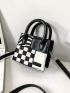 Mini Square Bag Geometric Pattern Double Handle PU Fashionable