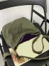 Canvas Hobo Bag Green Magnet Casual