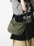 Canvas Hobo Bag Green Magnet Casual