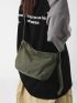 Canvas Hobo Bag Green Magnet Casual