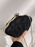 Chain Glitter Dome Bag Glamorous, Clear Bag