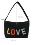 Letter Patch Detail Hobo Bag Polyester