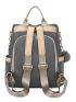 Patch Detail Classic Backpack Zip Front