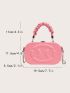 Mini Box Bag Embossed Detail Pink PU