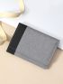 Two Tone Small Wallet Trifold With Snap Button