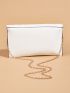 Medium Envelope Bag Quilted Flap White Minimalist