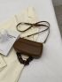 Small Flap Crossbody Bag Metal & Chain Decor