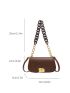 Small Flap Crossbody Bag Metal & Chain Decor