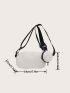 White Square Bag Zipper With Coin Purse PU