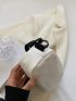 White Square Bag Zipper With Coin Purse PU