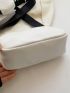 White Square Bag Zipper With Coin Purse PU