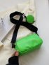 Mini Square Bag Neon Green Funky Zipper With Coin Purse PU