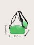 Mini Square Bag Neon Green Funky Zipper With Coin Purse PU