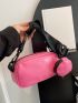 Mini Square Bag Neon Pink Funky Zipper With Coin Purse PU