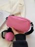 Mini Square Bag Neon Pink Funky Zipper With Coin Purse PU