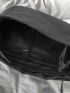 Oversized Fanny Pack Black Zipper With Bag Charm