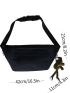 Oversized Fanny Pack Black Zipper With Bag Charm