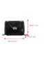 Black Square Bag Metal Decor Chain Flap PU