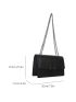 Mini Square Bag Black Chain Flap PU