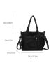 Black Shoulder Tote Bag Lightweight Zipper