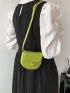 Mini Saddle Bag Green Flap PU