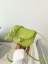 Mini Saddle Bag Green Flap PU