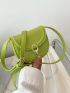 Mini Saddle Bag Green Flap PU