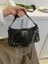 Medium Shoulder Bag Crocodile Embossed Chain Decor