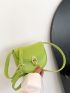 Mini Saddle Bag Green Flap PU