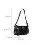 Medium Shoulder Bag Crocodile Embossed Chain Decor