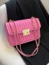 New Solid Stripe Twist Zipper Strap Shoulder Bag Crossbody Bag