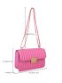 New Solid Stripe Twist Zipper Strap Shoulder Bag Crossbody Bag