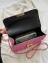 New Solid Stripe Twist Zipper Strap Shoulder Bag Crossbody Bag