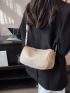 Minimalist Hobo Bag Medium Zipper Beige