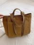 Contrast Binding Shopper Bag Casual