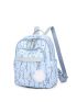 Floral Pattern Classic Backpack Pom Pom Decor Waterproof