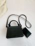 Mini Flap Square Bag Geometric Embossed With Coin Purse