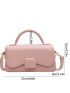 Small Flap Baguette Bag Minimalist Pink