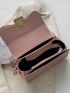 Small Flap Baguette Bag Minimalist Pink