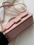 Small Flap Baguette Bag Minimalist Pink